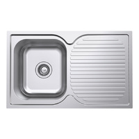 Polished Single Bowl Kitchen Sink and Drainer - 780mm - POL100-A