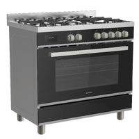 9 Function Black Glass Freestanding Cooker - 900mm