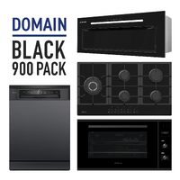 Black 90cm Kitchen Pack! Cooktop, Oven, Rangehood, Dishwasher