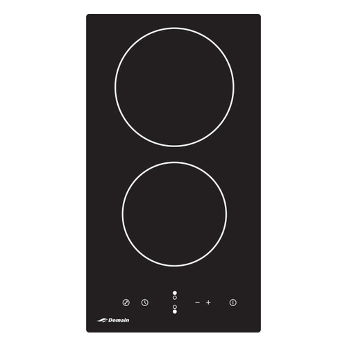 Two Burner Ceramic Glass Electric Cooktop with Touch Controls - 288mm