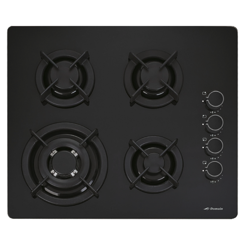 Black Gas-On-Glass Cooktop with Wok Burner  - 600mm